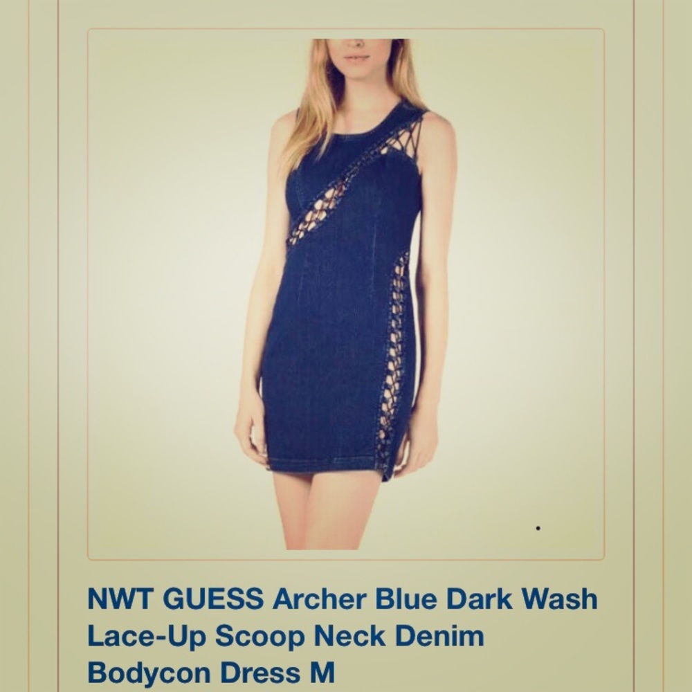 GUESS Denim Lace up Dress